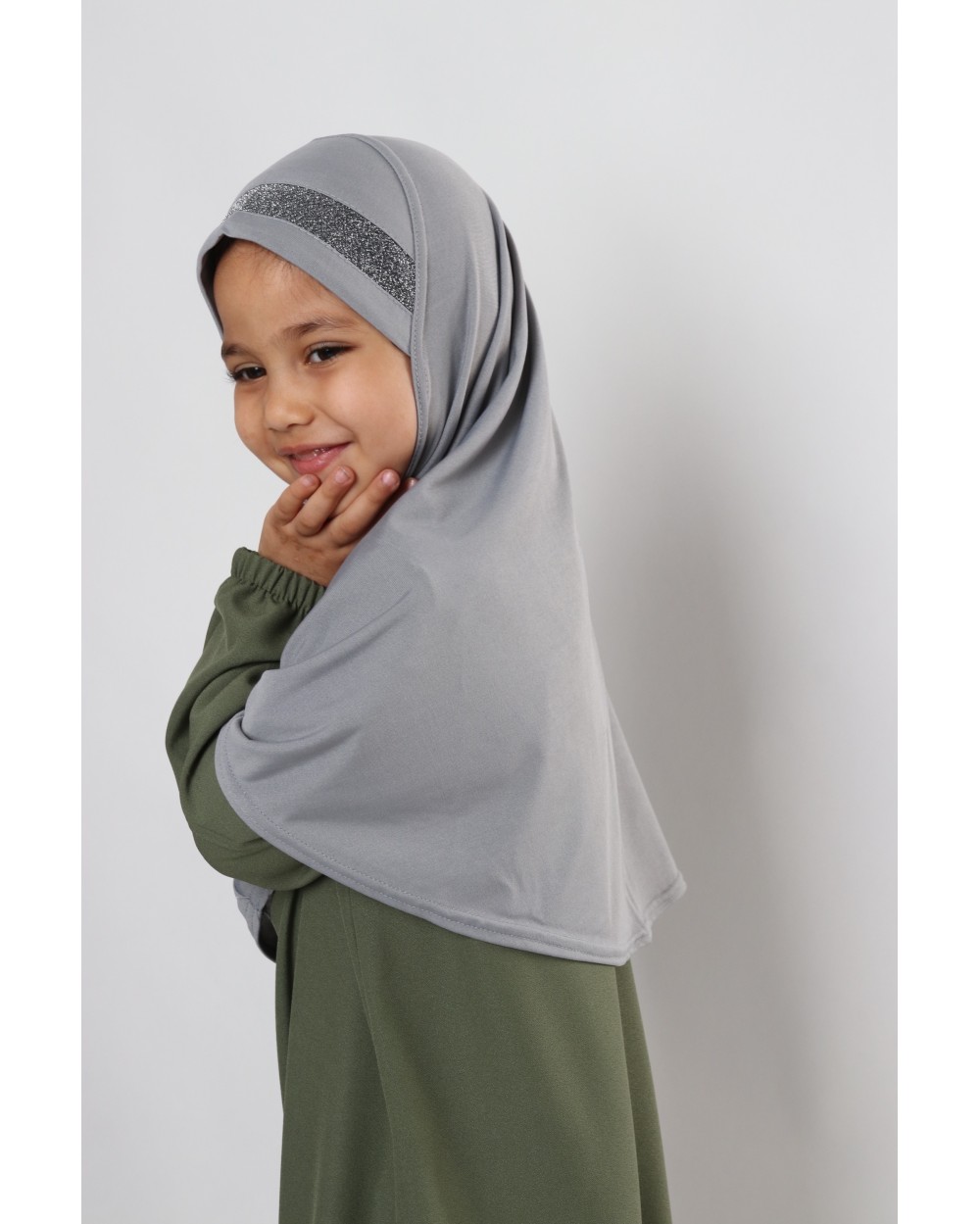 Hijab à enfiler pour fille paillettes