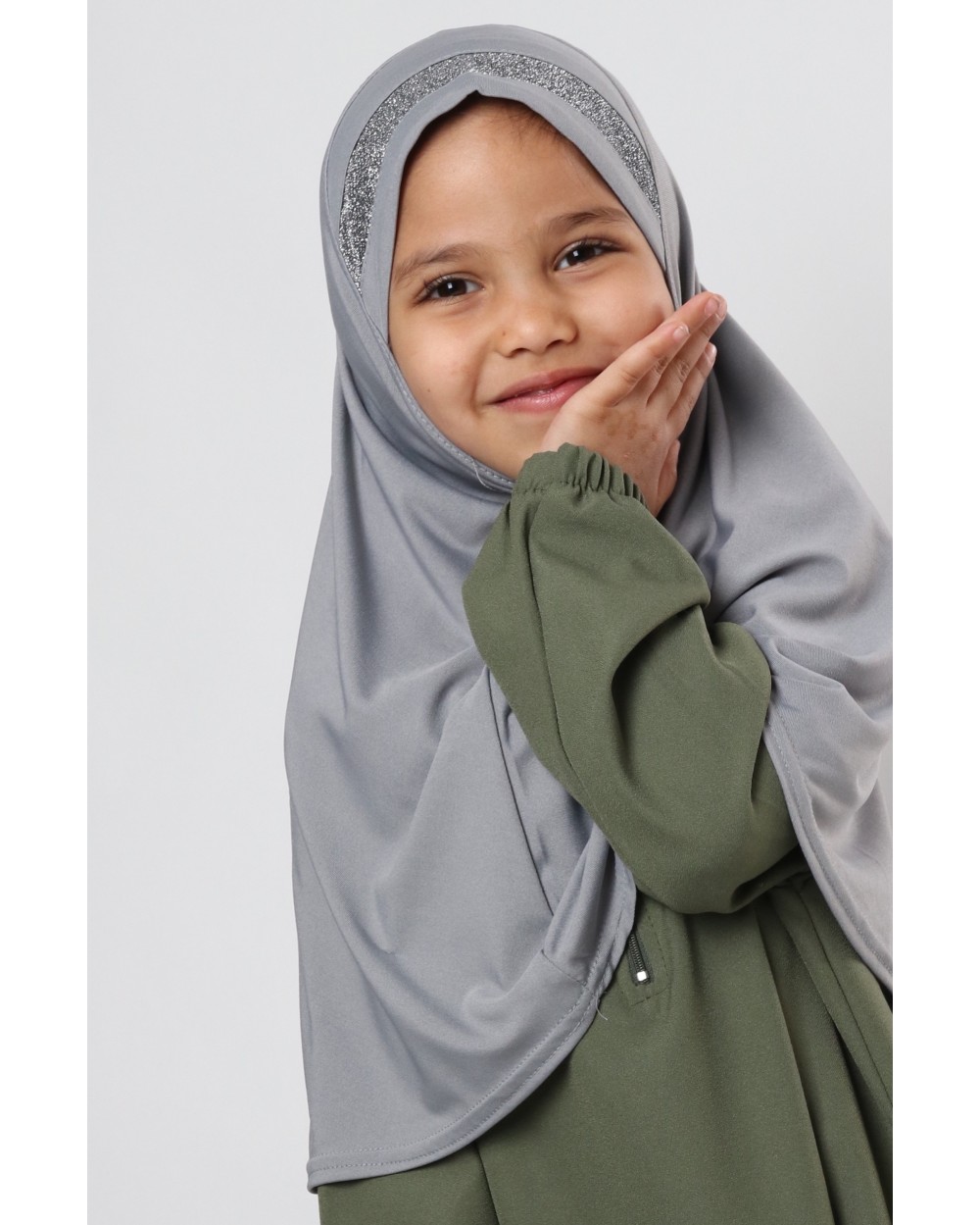 Hijab à enfiler pour fille paillettes
