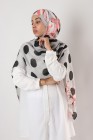 Hijab with polka dots and flowers