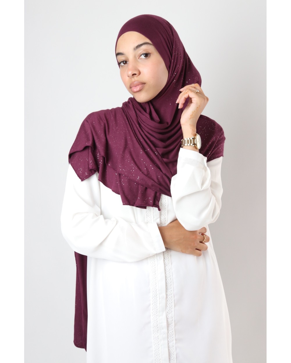 Hijab jersey Hibrasi pailleté