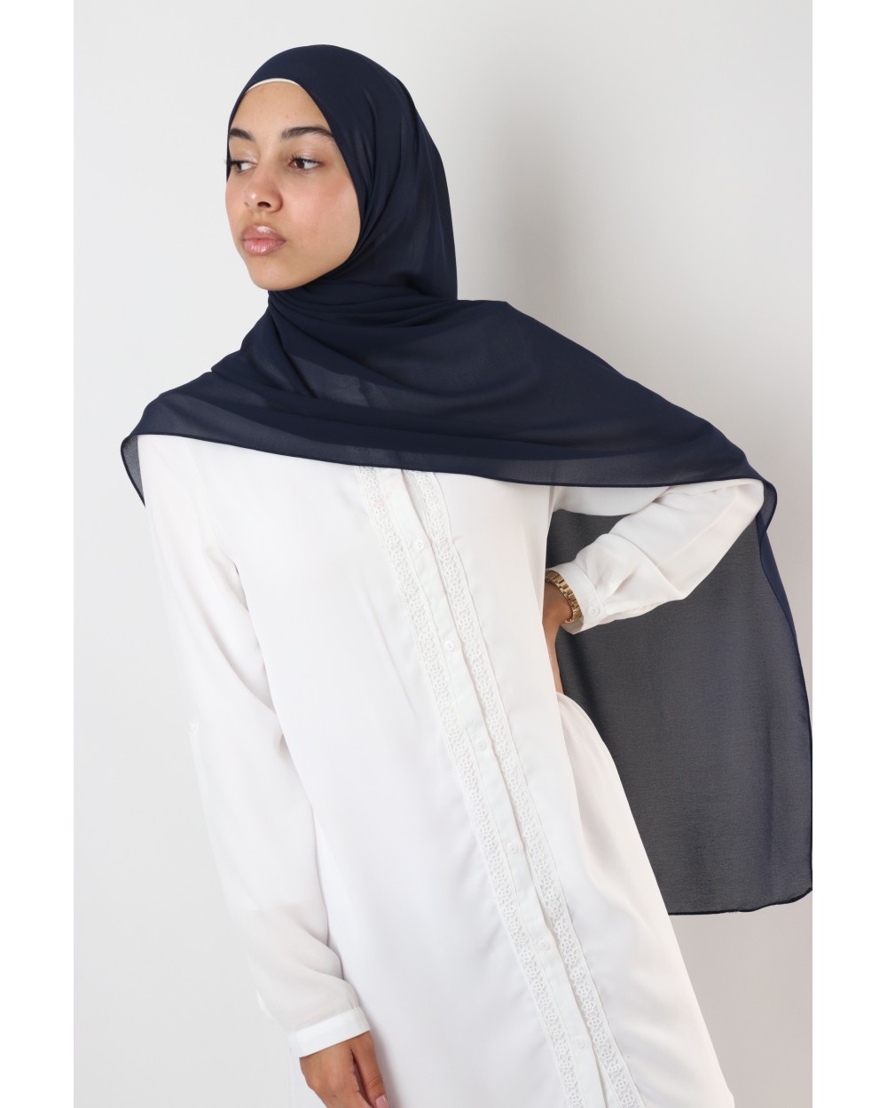 Hijab mousseline rectangle Nissa 175