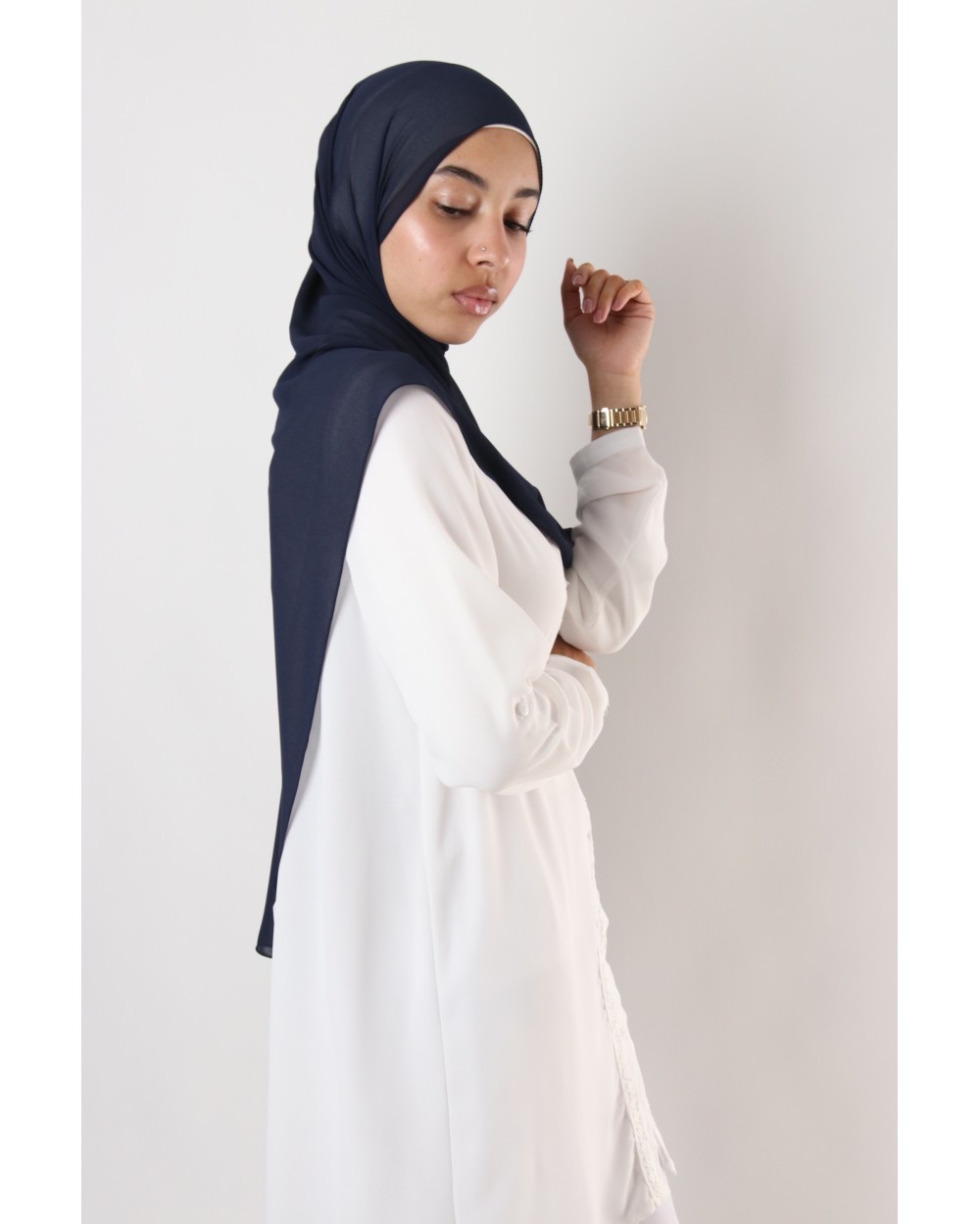 Hijab mousseline rectangle Nissa 175