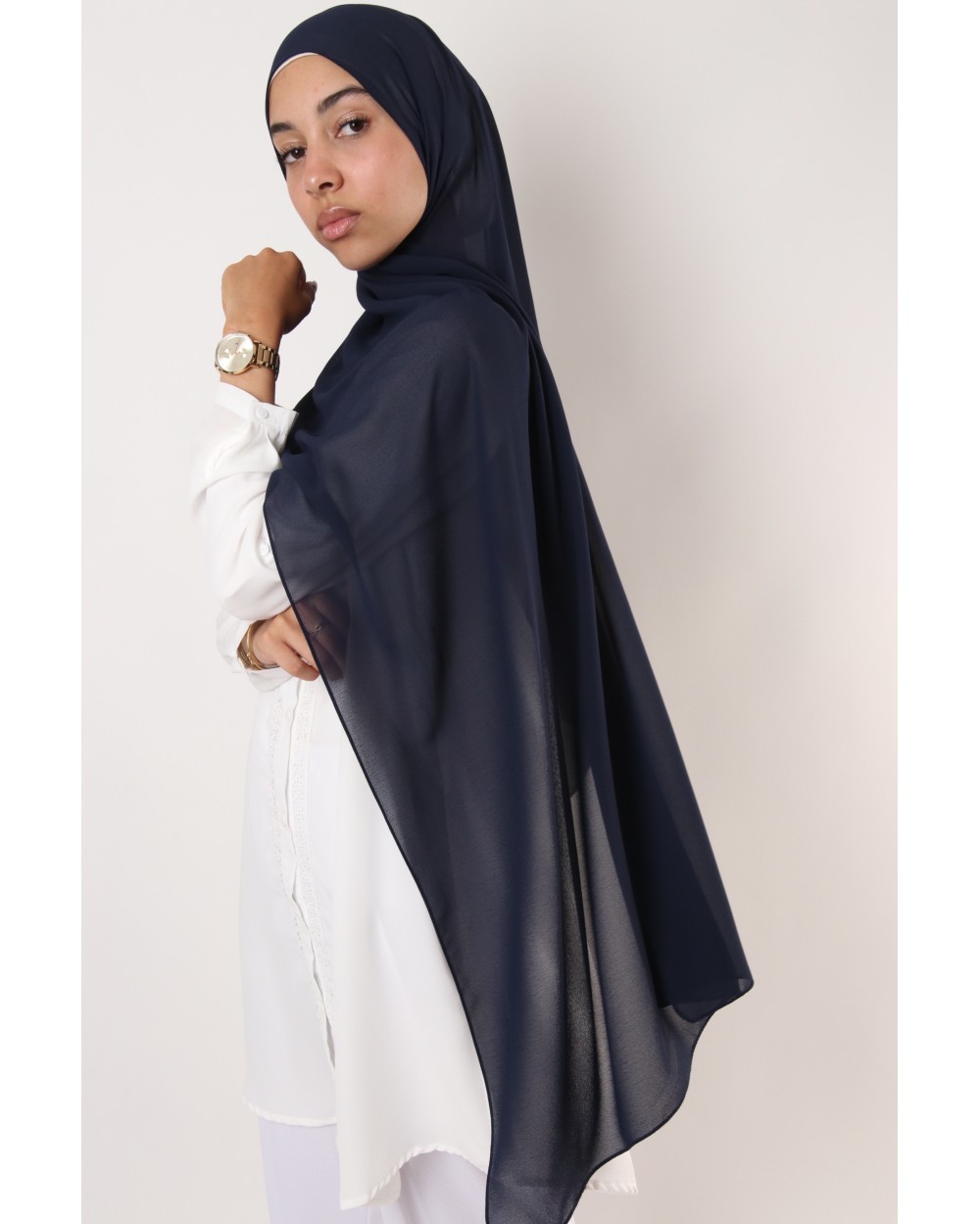 Hijab mousseline rectangle Nissa 175