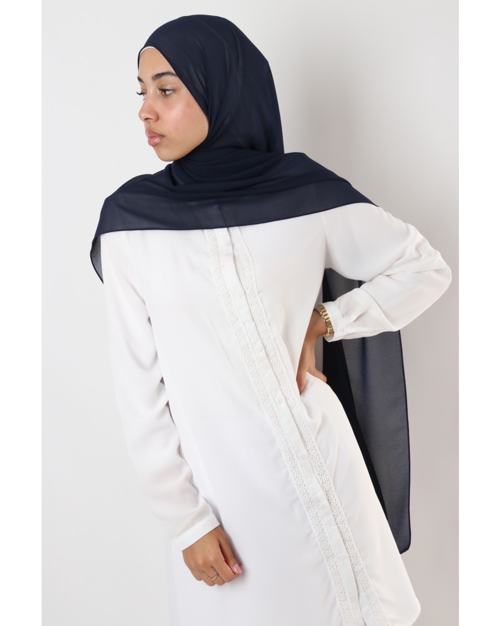 Hijab mousseline rectangle Nissa 175