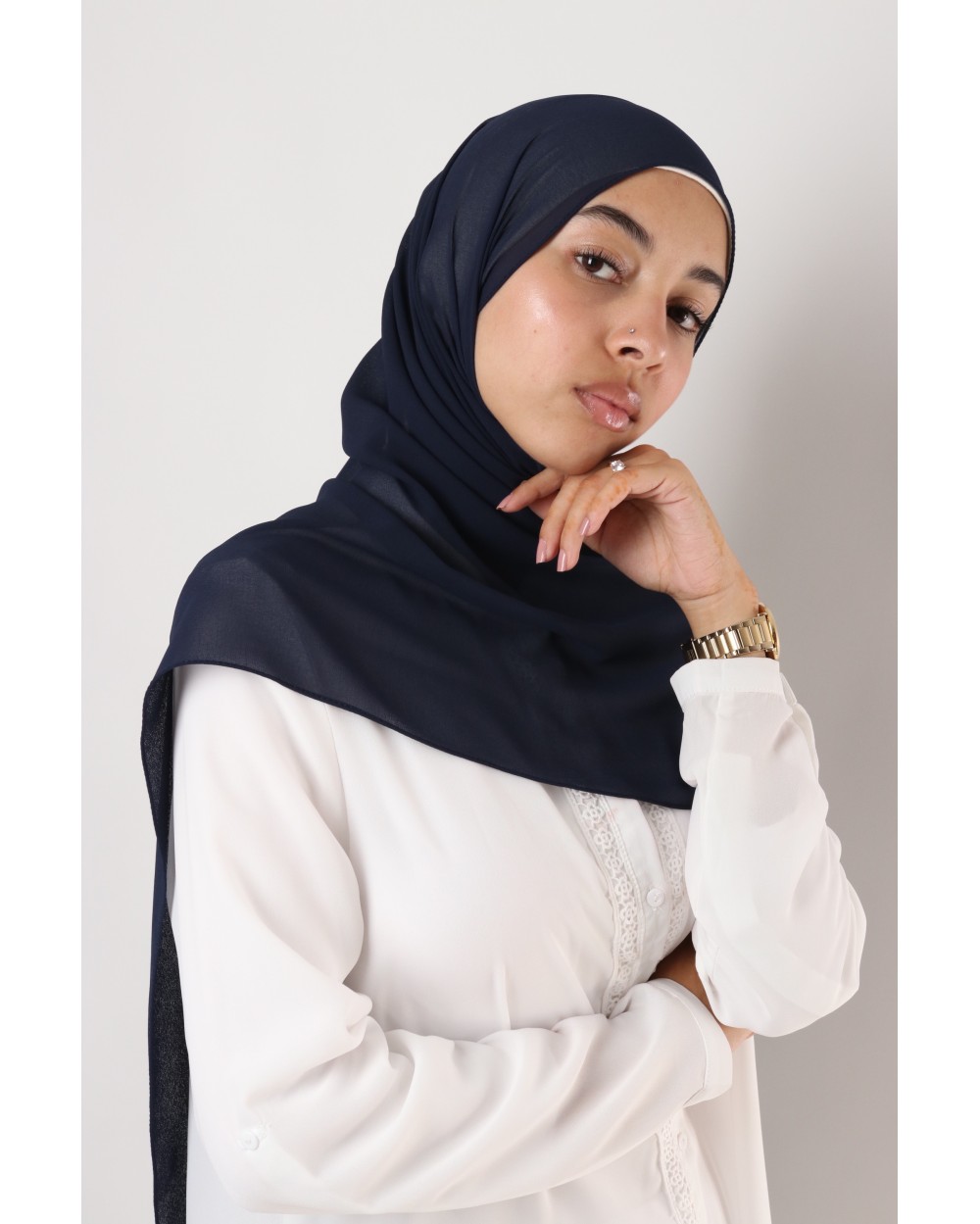 Hijab mousseline rectangle Nissa 175