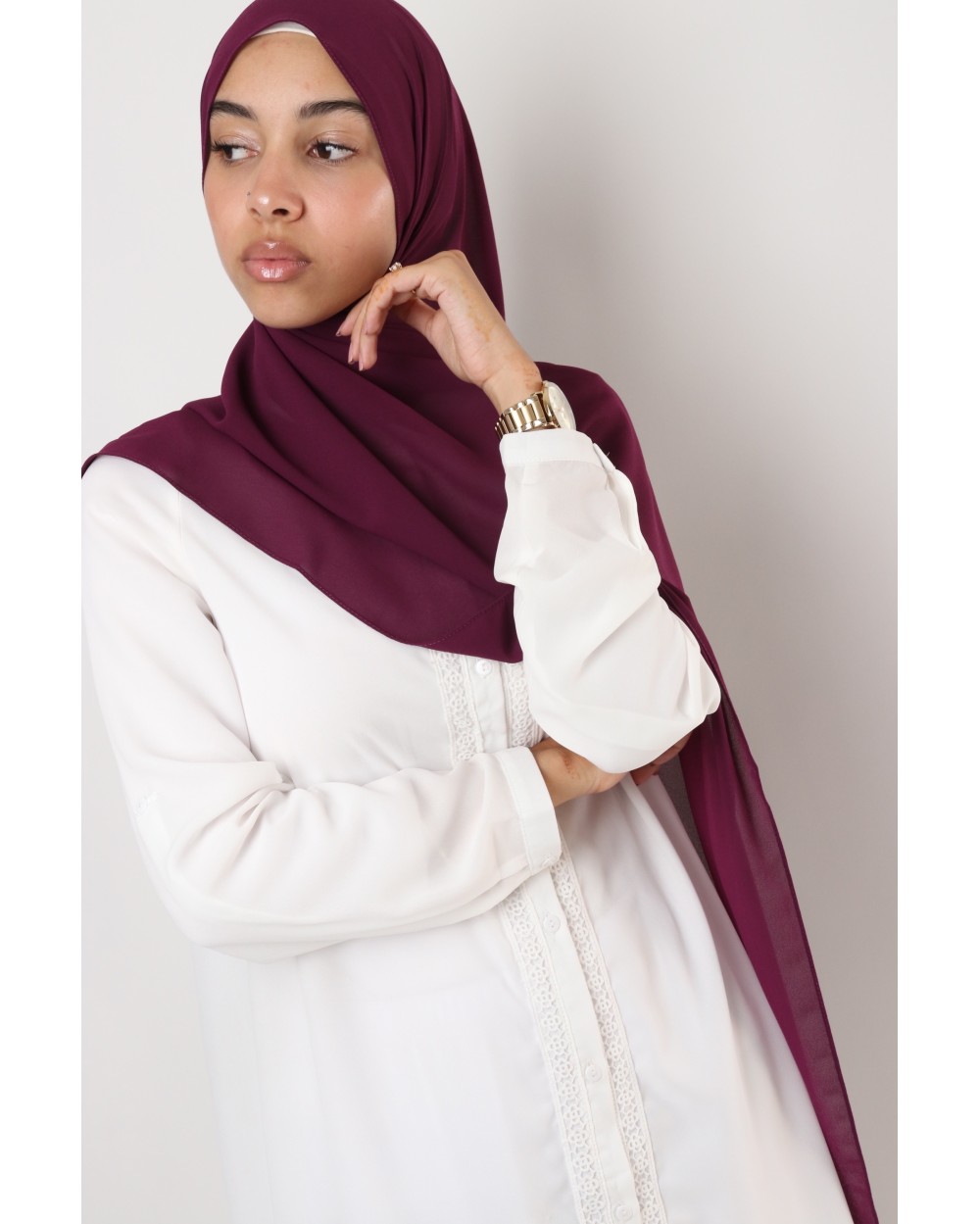 Hijab mousseline rectangle Nissa 175