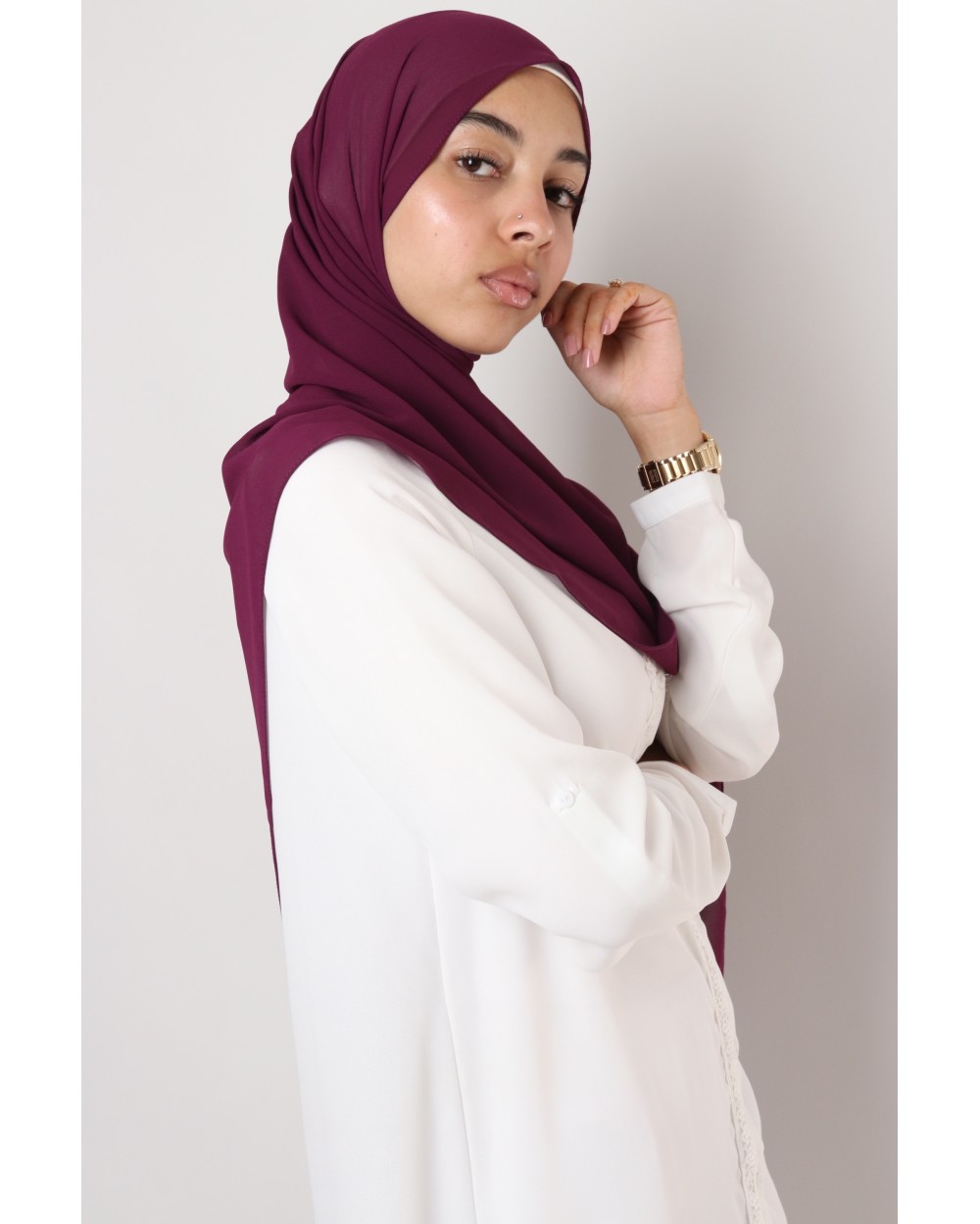 Hijab mousseline rectangle Nissa 175