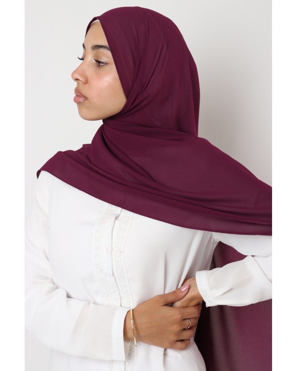 Hijab mousseline rectangle Nissa 175