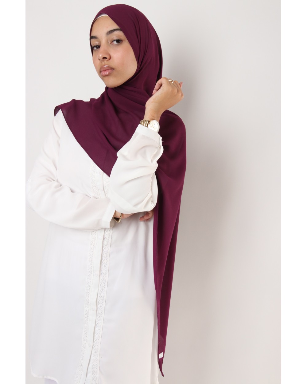 Hijab mousseline rectangle Nissa 175