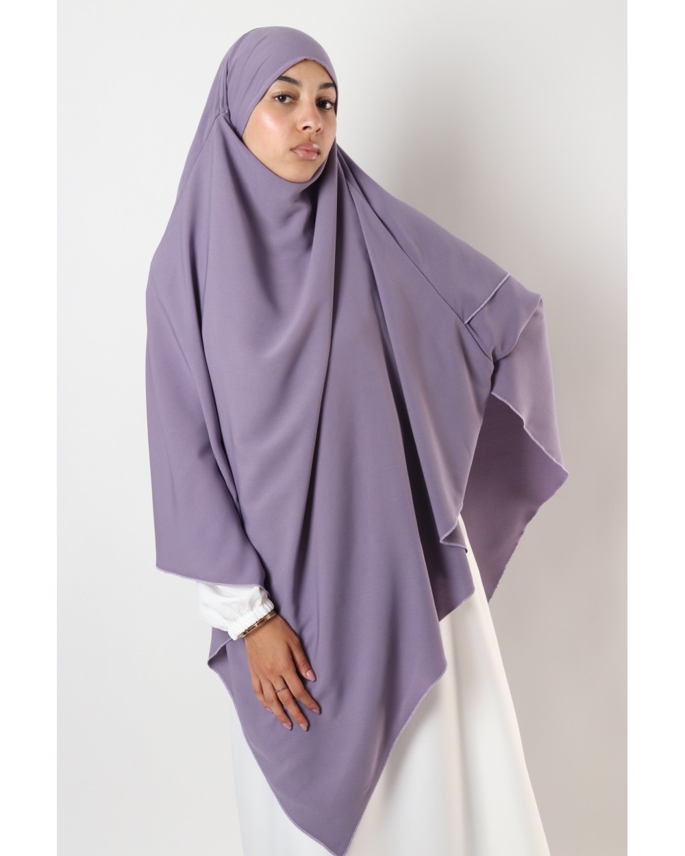 Khimar 2 veiled Jamila microfiber long