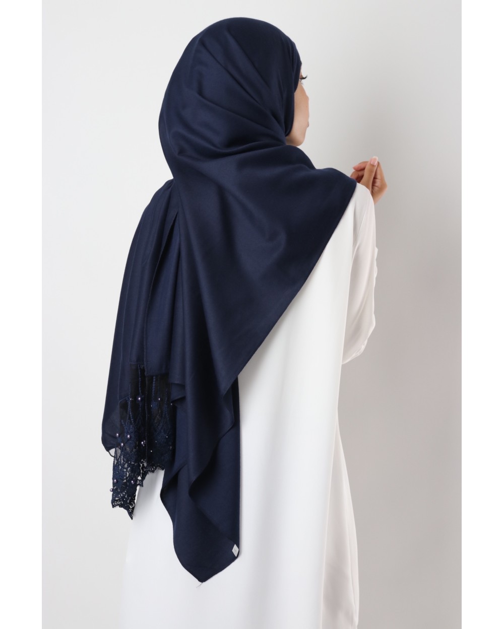 Maxi hijab Arcange avec dentelle et perles