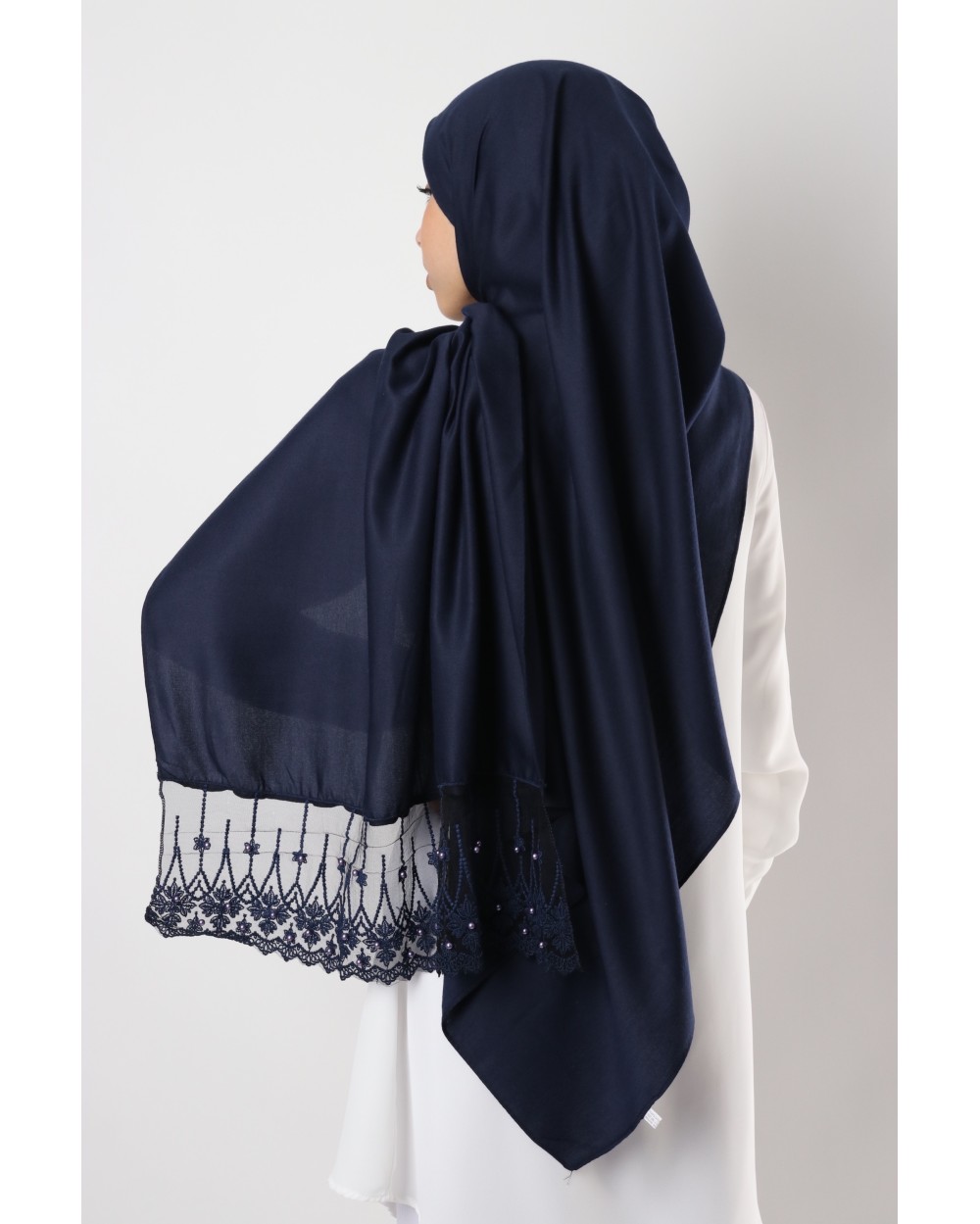 Maxi hijab Arcange avec dentelle et perles