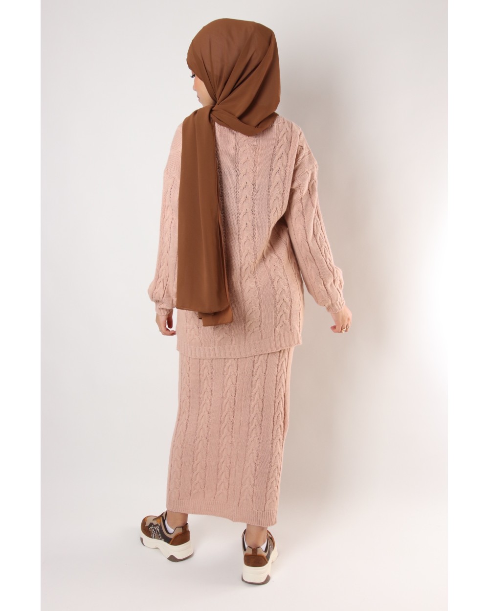 Cozy pullover and skirt set