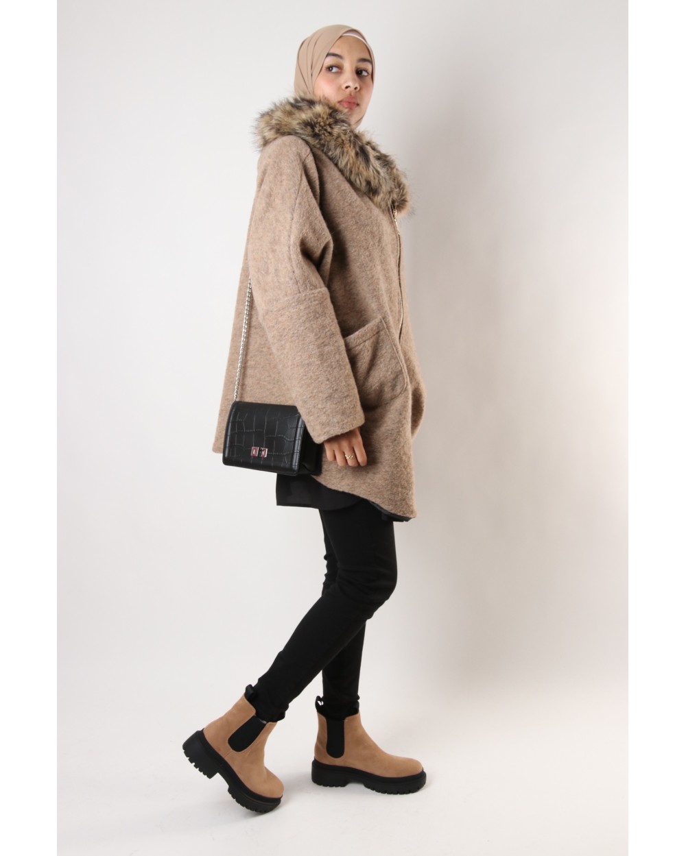 Manteau Souheila avec zip capuche