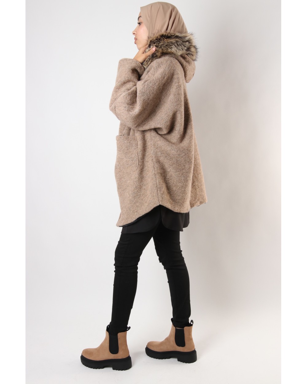 Souheila coat with hooded zip