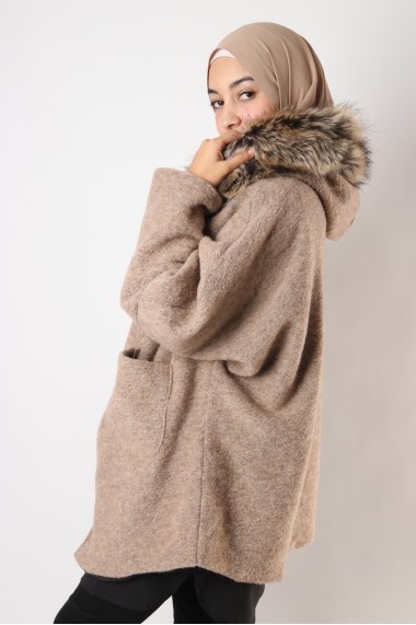 Souheila coat with hooded zip