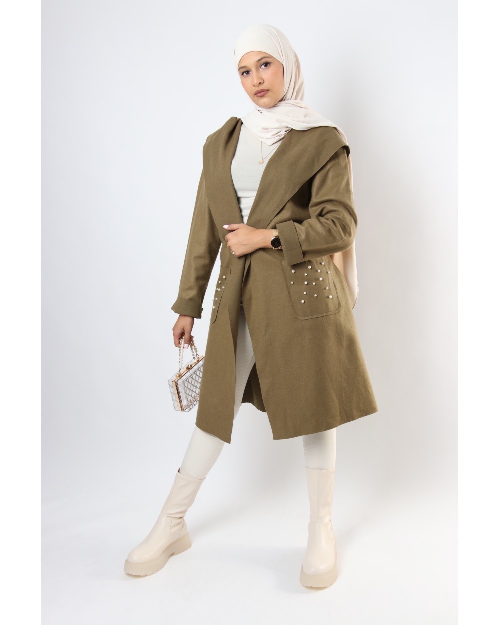 Manteau Zarah perlé aux poches