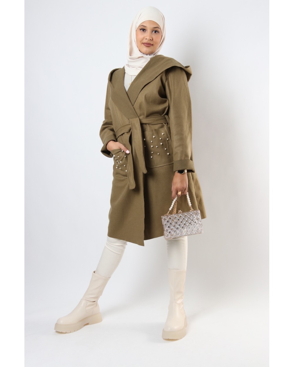 Manteau Zarah perlé aux poches