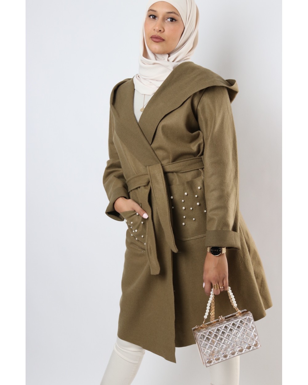 Manteau Zarah perlé aux poches