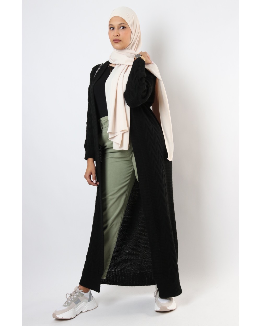 Gilet long Gaby torsades