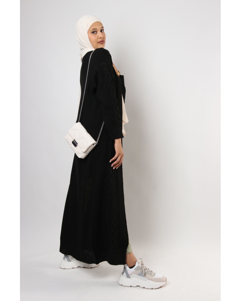 Gilet long Gaby torsades