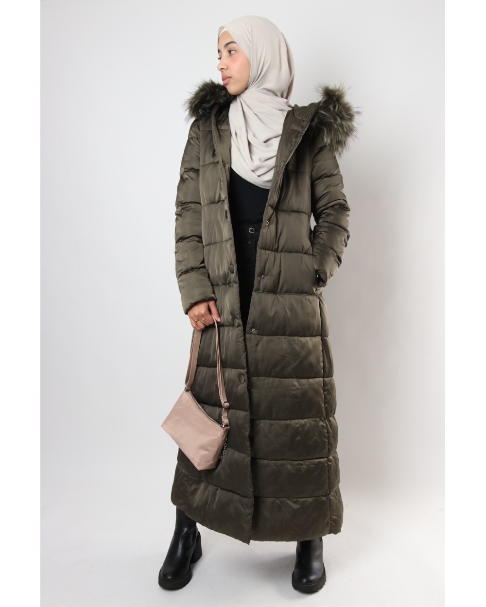 Long down jacket Deborah fur hood