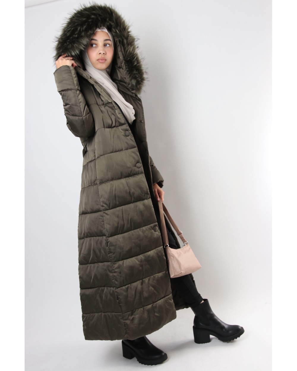 Doudoune longue Deborah capuche fourrure