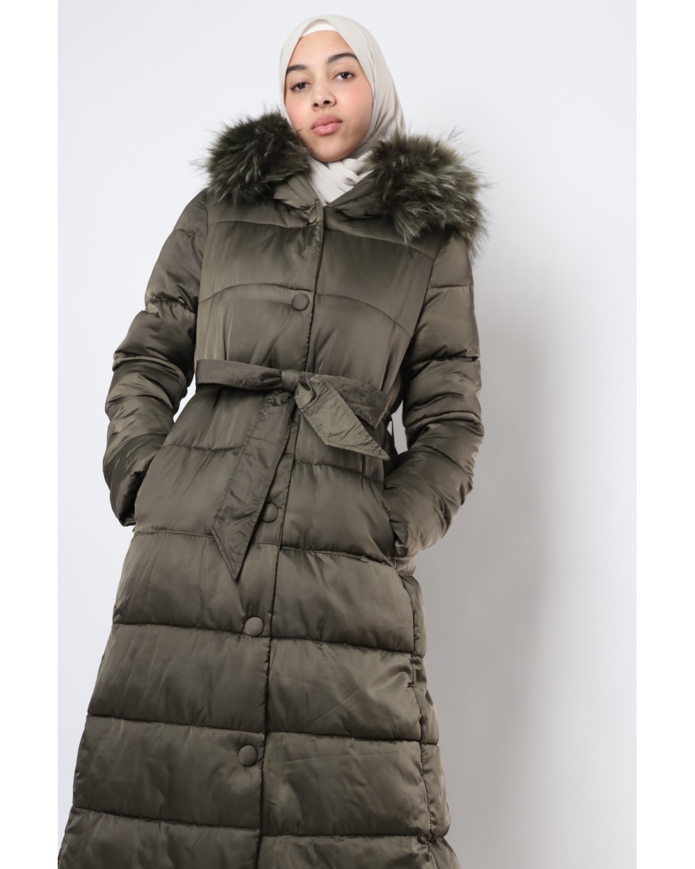 Long down jacket Deborah fur hood