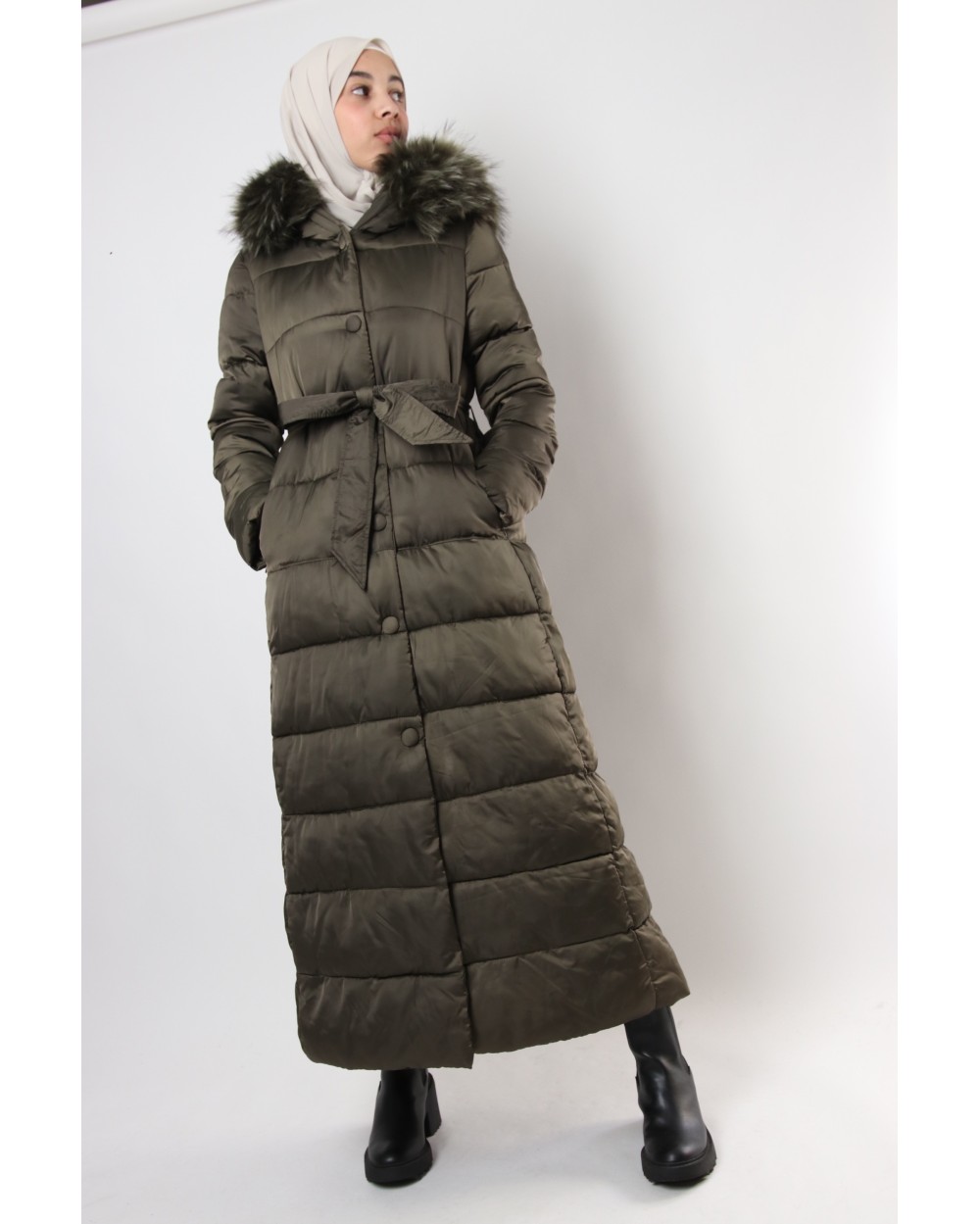 Long down jacket Deborah fur hood