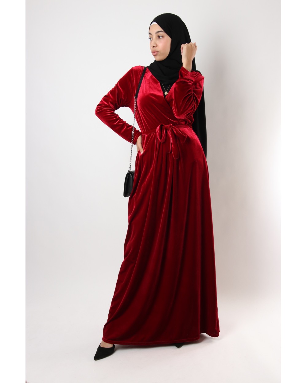 Robe Raphaella cache cœur en velours