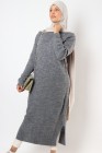 Maxi long sweater Polina with pearl