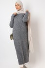 Maxi long sweater Polina with pearl