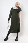 Maxi long sweater Polina with pearl