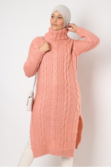 Robe Sweater Sandy knitted with turtleneck