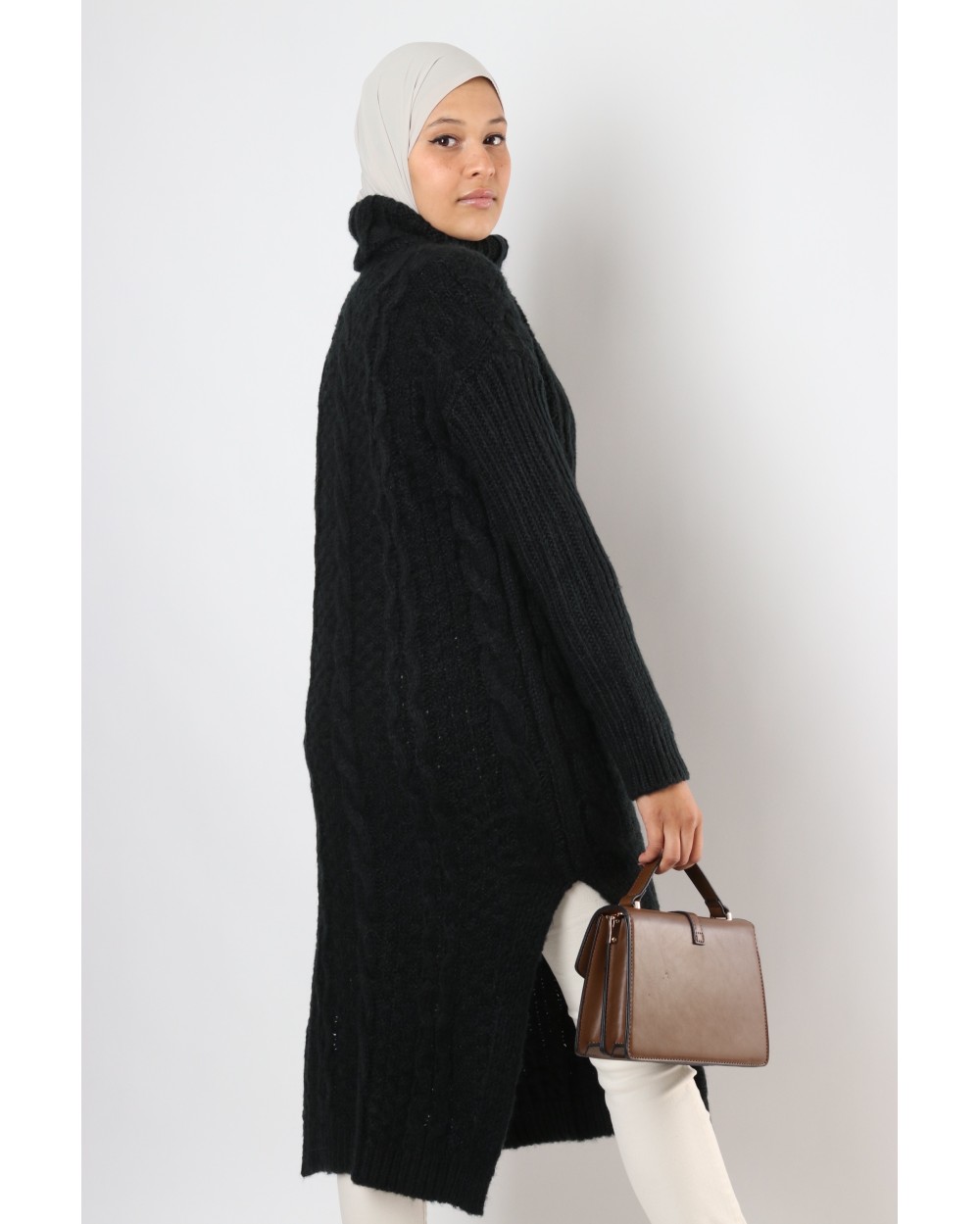 Robe Sweater Sandy knitted with turtleneck