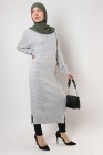 Maxi long sweater Polina with pearl
