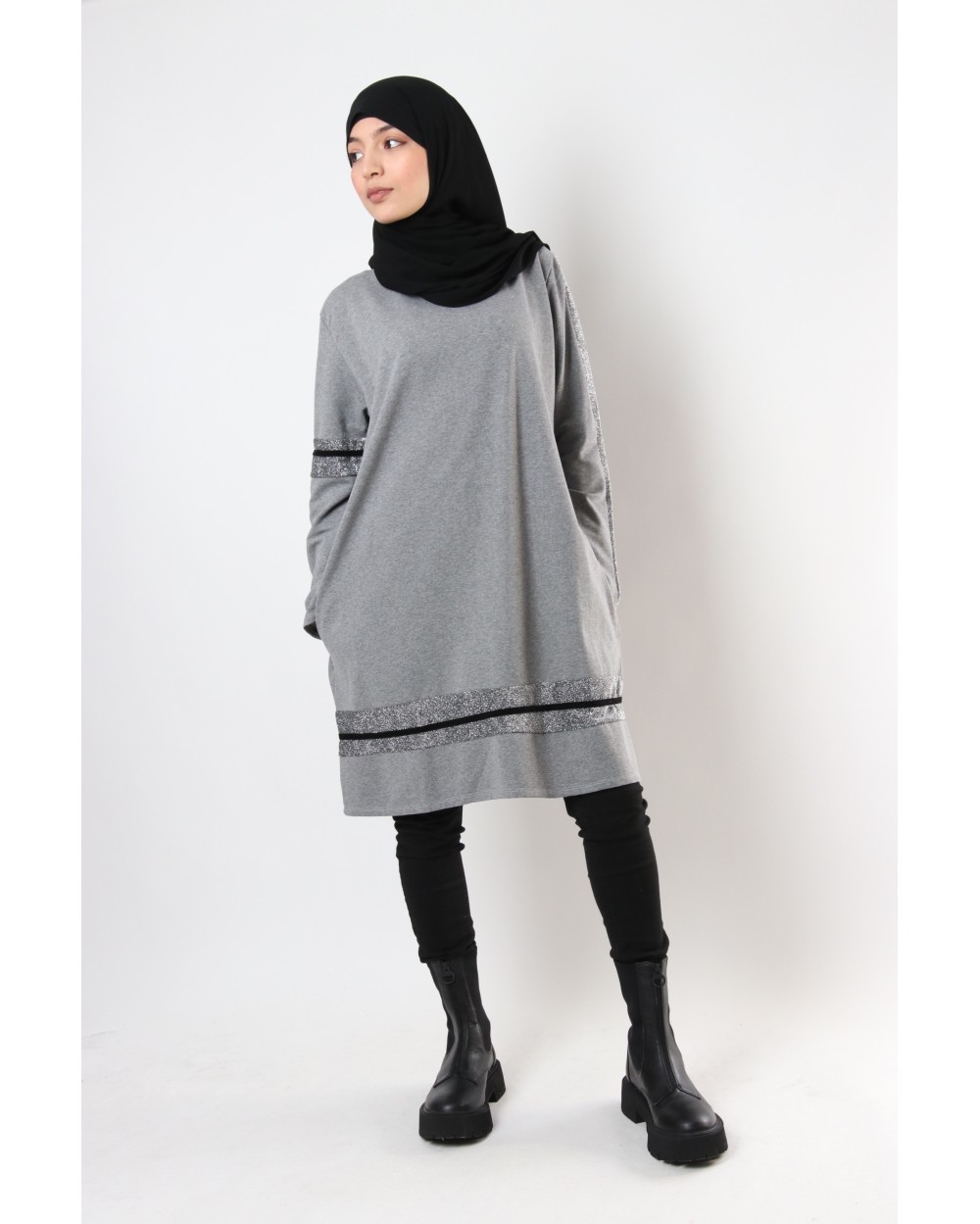 Maxi long STAR sweater with sequins