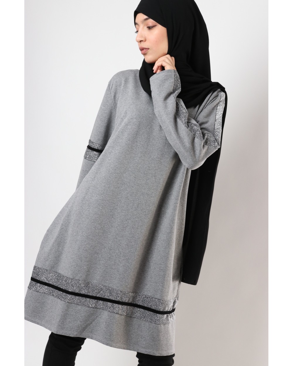 Maxi long STAR sweater with sequins