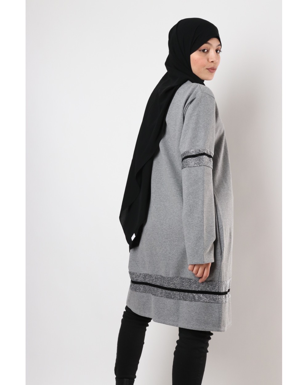 Maxi long STAR sweater with sequins