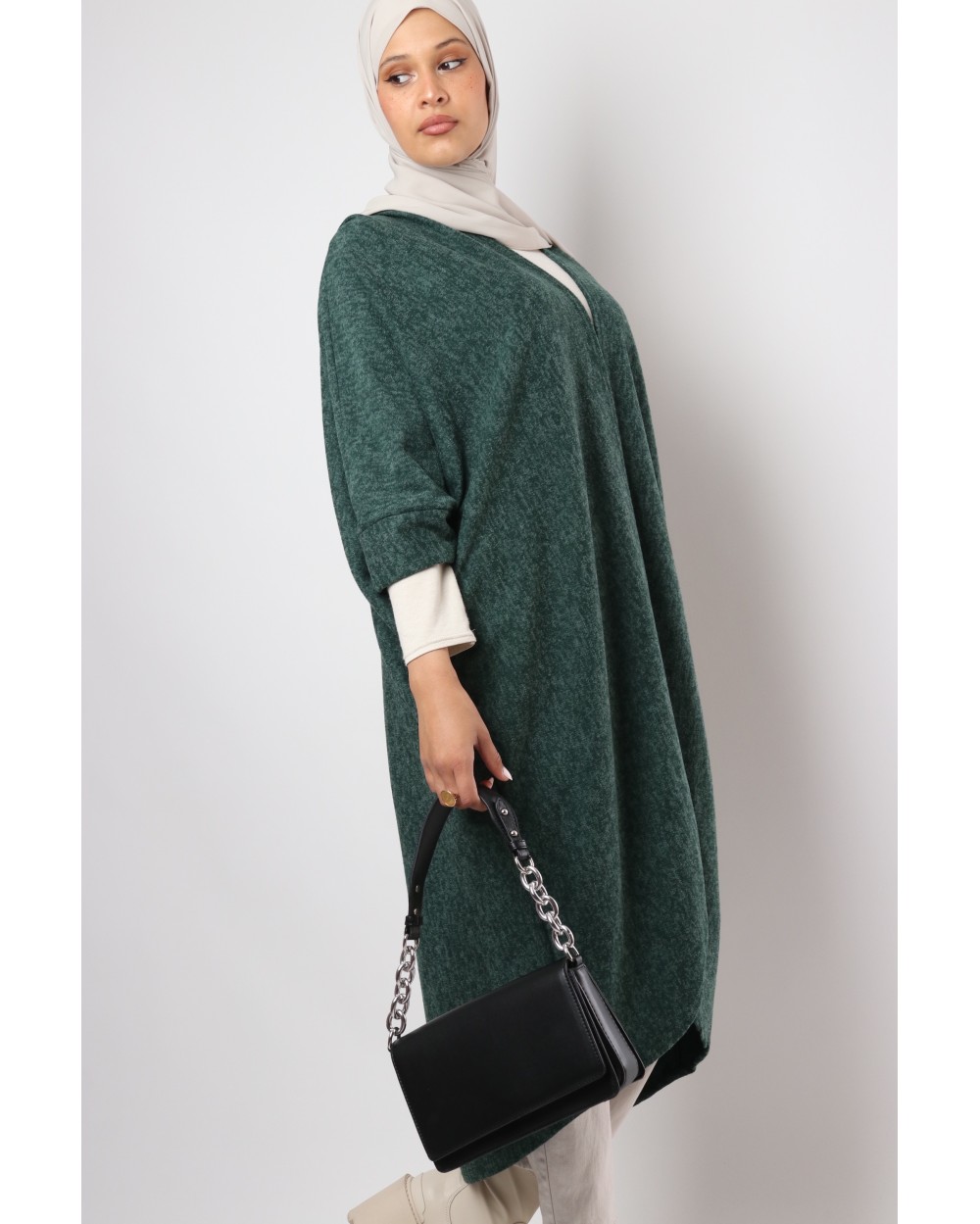 Gilet long papillon chiné