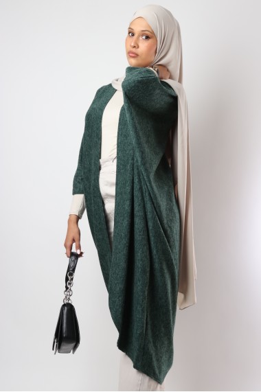 Gilet long papillon chiné