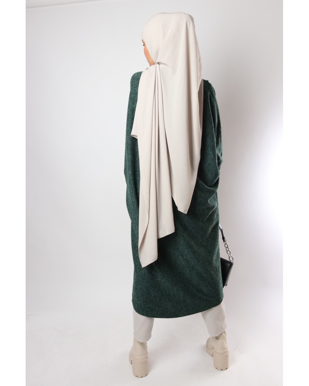 Gilet long papillon chiné