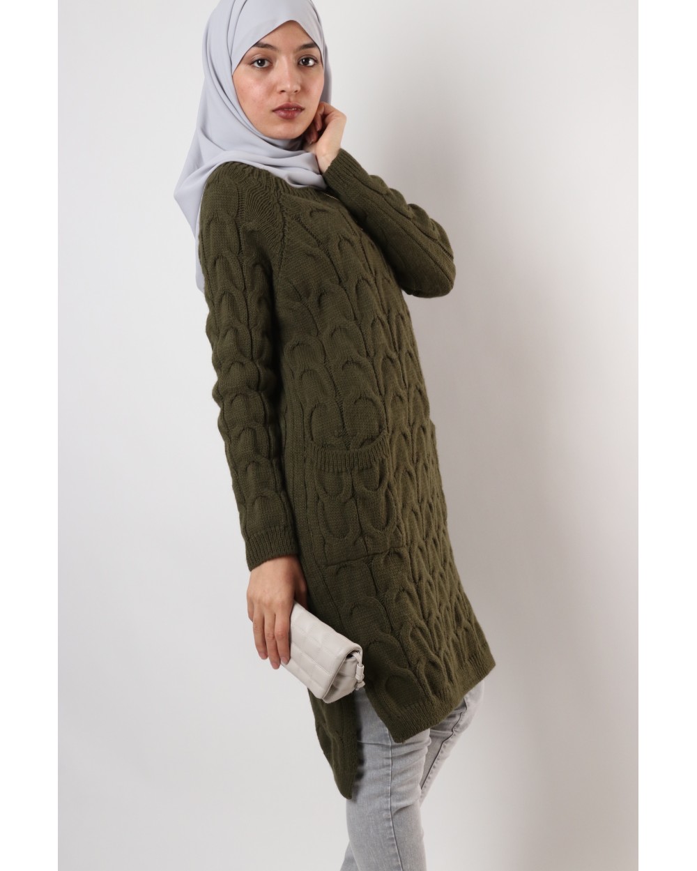 Majda long sweater with pockets