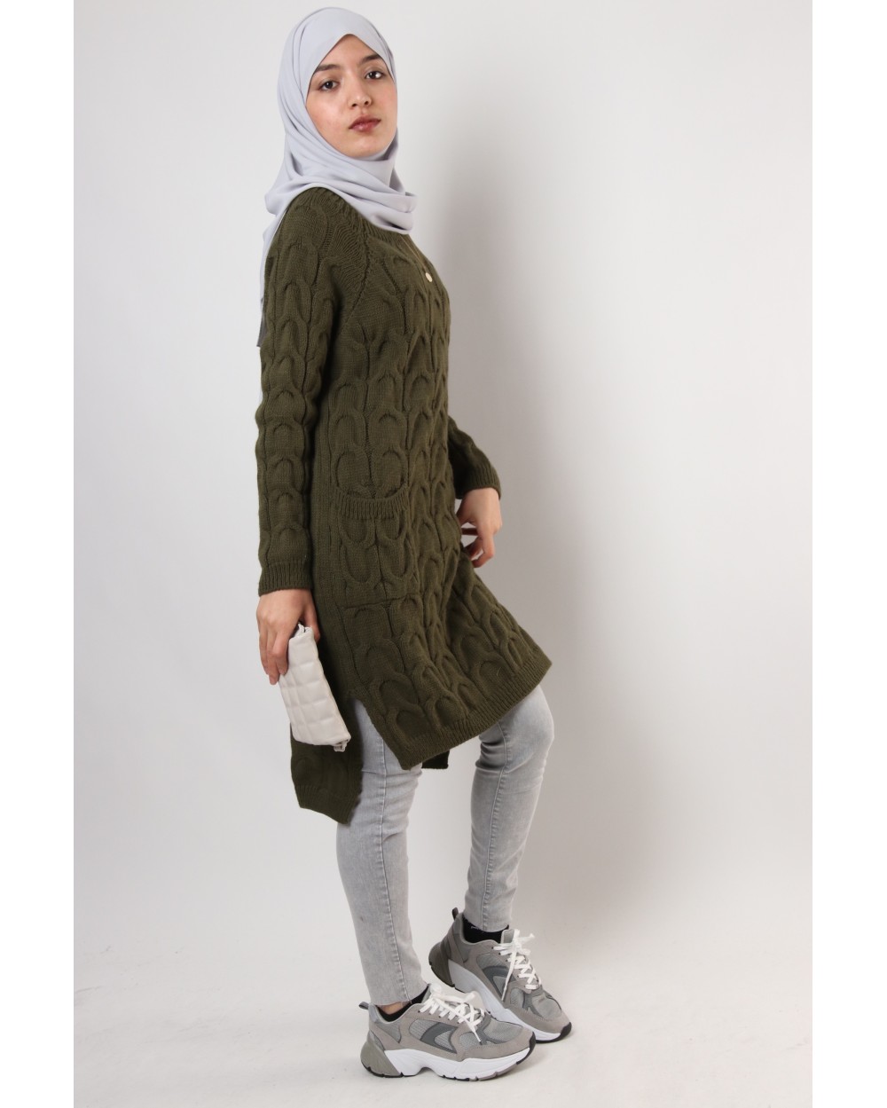 Majda long sweater with pockets