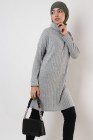 Maxi Striated Sweater Turtleneck