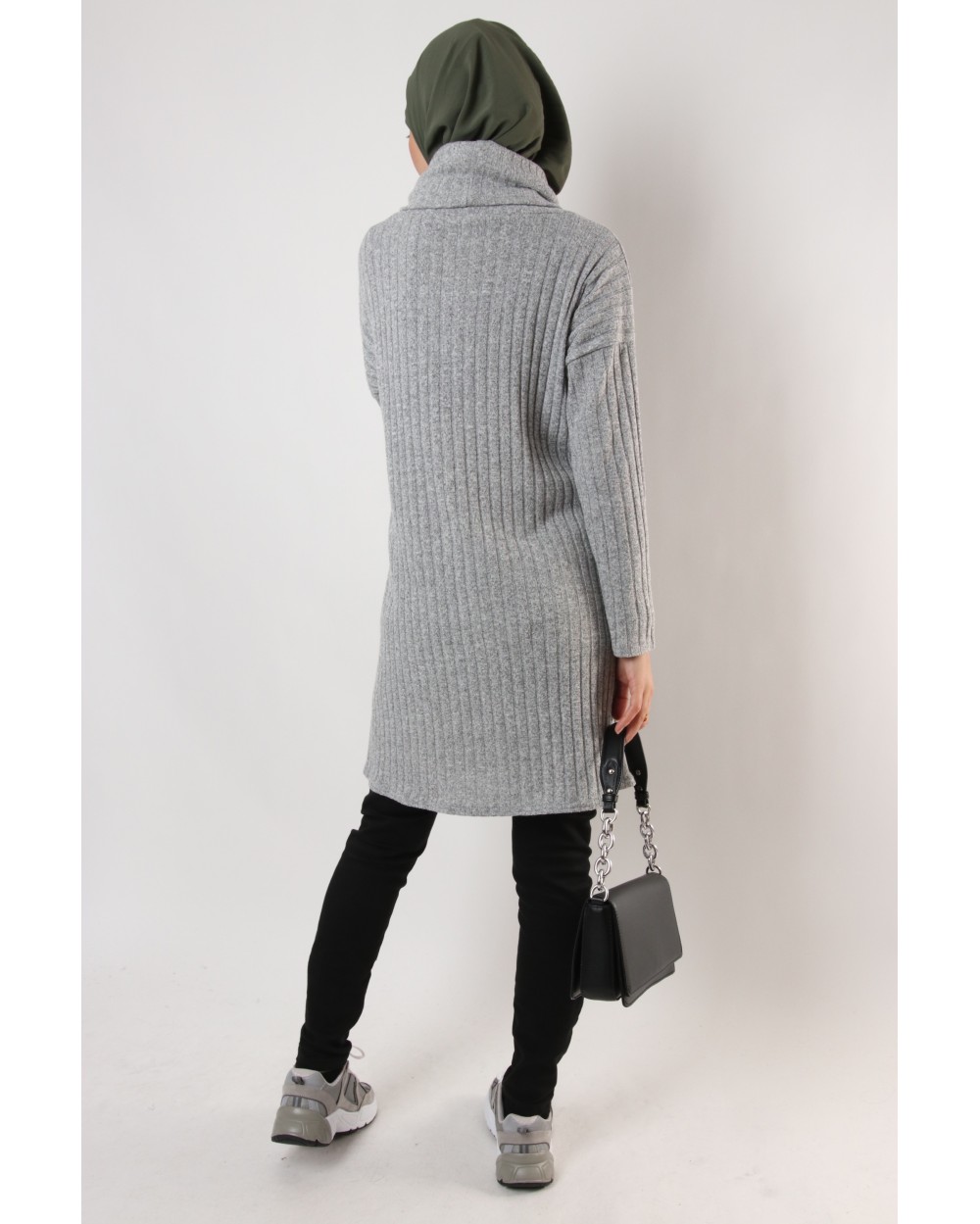 Maxi Pull strié Col roulé