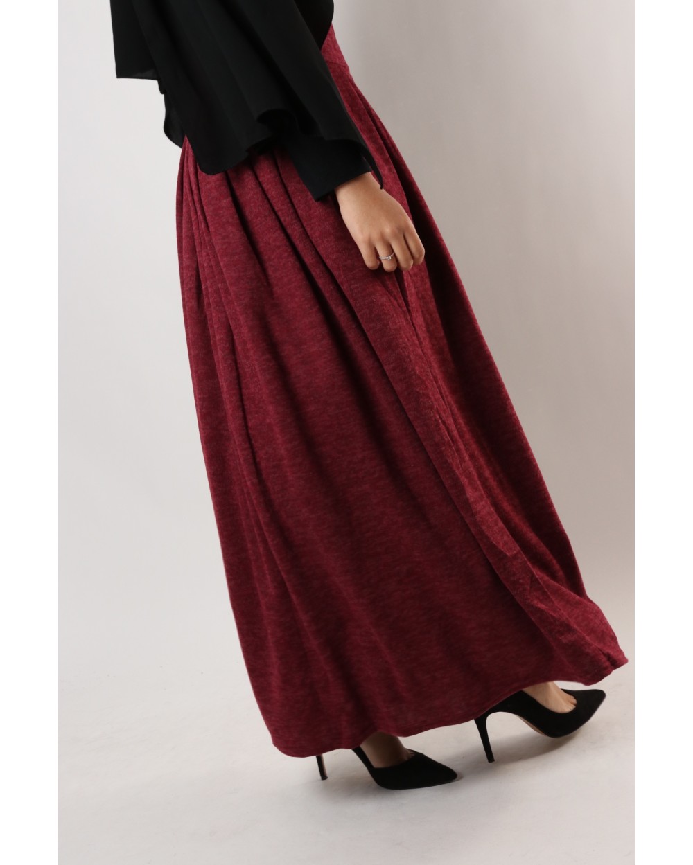 Winter long skirt with pockets