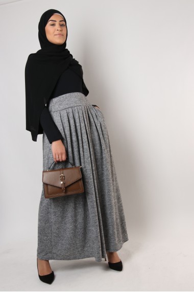 Winter long skirt with pockets