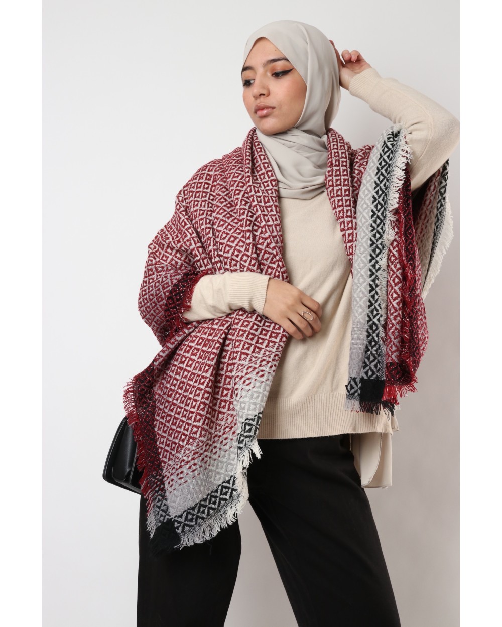Aysha lozenge maxi scarf