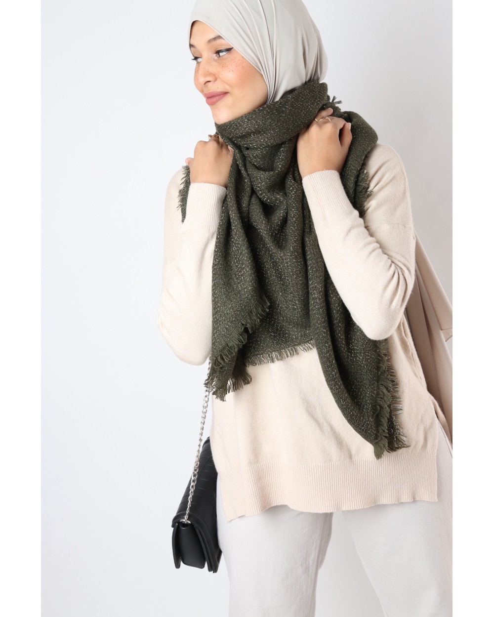 Maxi Cozy Scarf with metallic filament